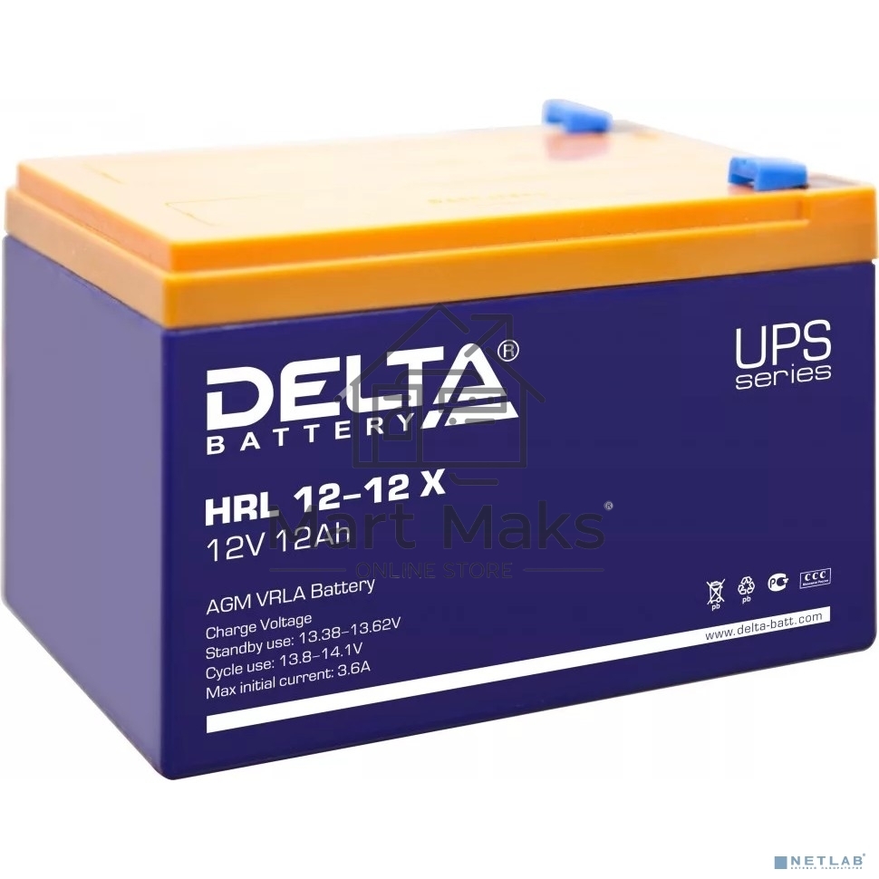 Батарея Delta HRL 12-12 X (12А\ч, 12В) свинцово- кислотный аккумулятор