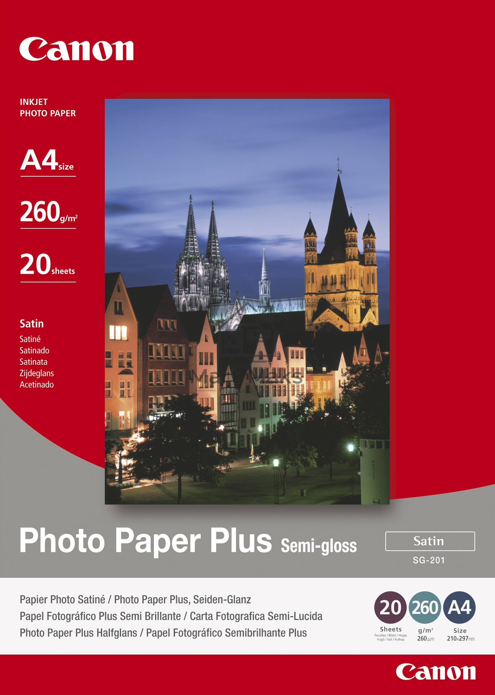 Фотобумага CANON Полуглянцевая, 260г/м2, A4(21X29)