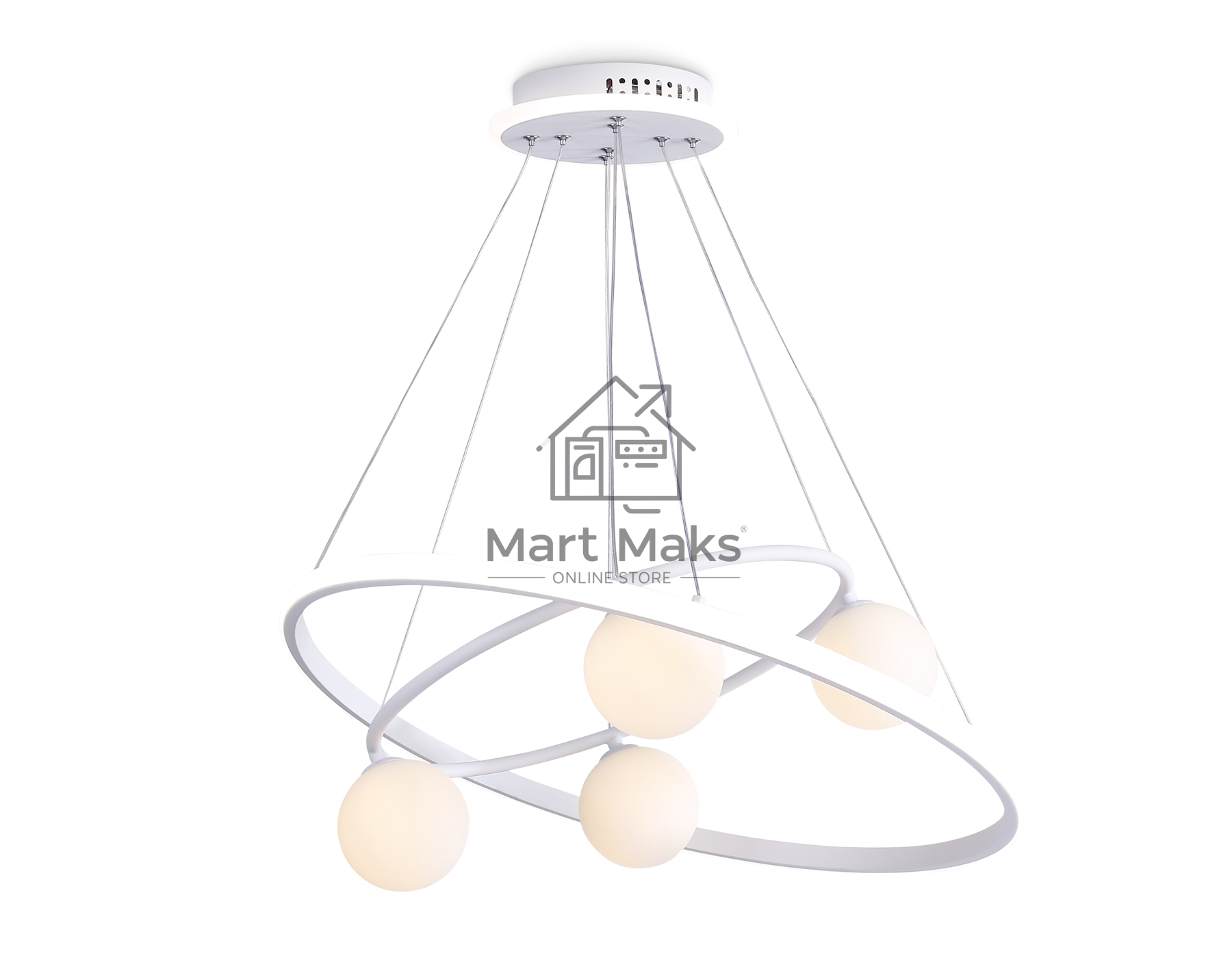 Светильник Ambrella light FL66321/1+4 WH белый 69W 3000K-6400K+G9/4 D600/400*1200 (ПДУ ИК)