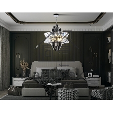 Люстра Ambrella light LH41026/18 BK/CL черный/прозрачный E14*18 max 40W D700*750