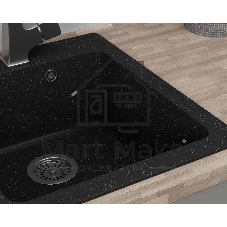 Мойка для кухни BAU Stil Black stone 42х50, выпуск с сифоном в комплекте, черный камень