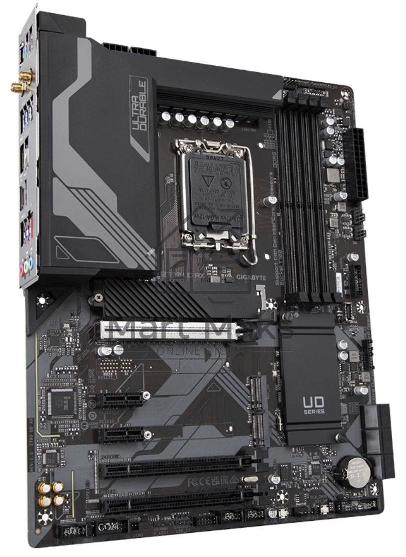 Материнская плата Gigabyte Z790 UD AX (1.2), LGA 1700, Intel Z790, 4xDDR5, 6xSATA, 3xM.2, 1xPCIe 5.0 x16, 1xPCIe 4.0 x4, 1xPCIe 3.0 x1, 1xHDMI, 1xDP, 1x 2.5Gb LAN, 4xUSB-A 2.0, 4xUSB-A 3.2 Gen 1, 1xUSB-A 3.2 Gen 2, 1xUSB-C 3.2 Gen 2x2, 7.1, ATX