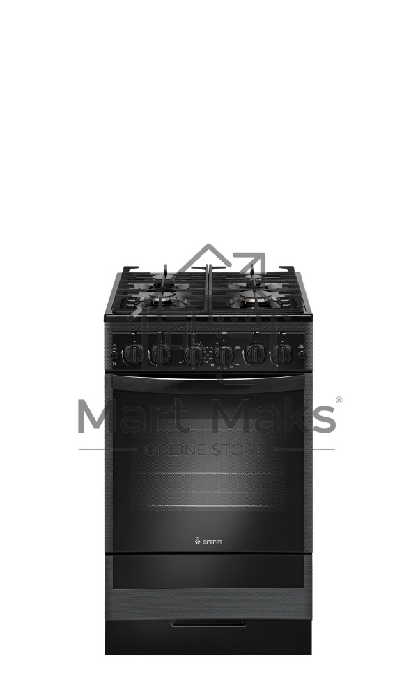Плита газовая Gefest ПГ 5500-02 0115 черный, конфорок 4 шт, духовка 52 л, 50 см x 85 см x 58.5 см