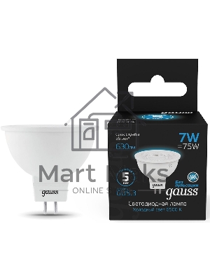 Лампа светодиодная Gauss 101505307 MR16 7W 630lm 6500K GU5.3