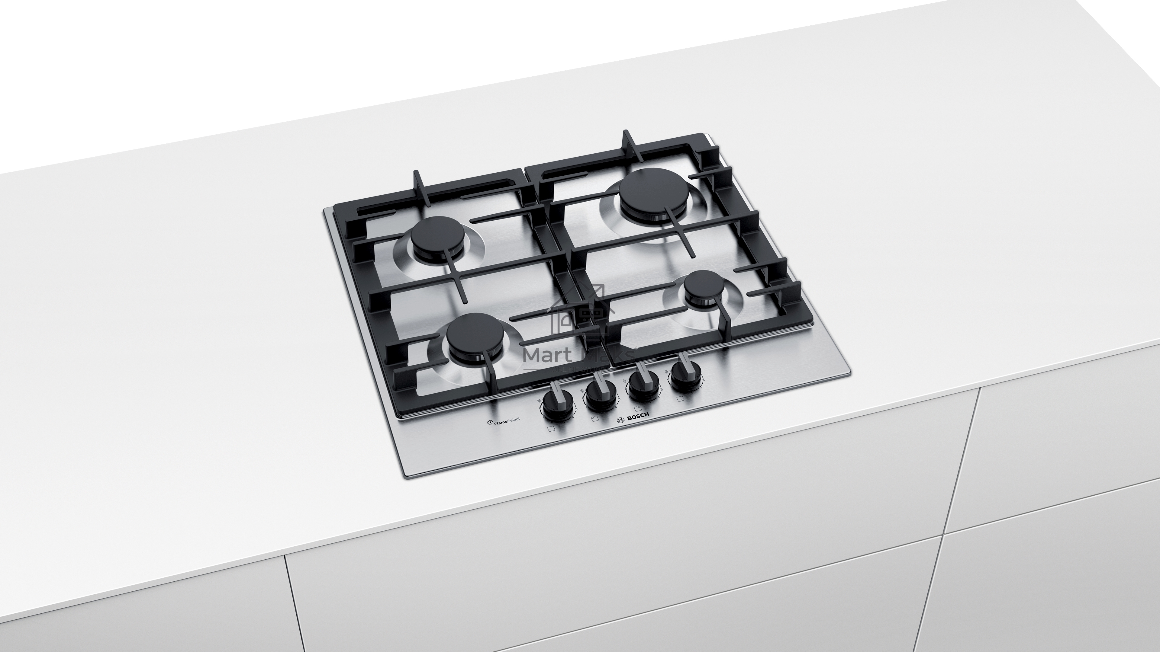 Газовая варочная поверхность Bosch PCP6A5B90M нержавеющая сталь
