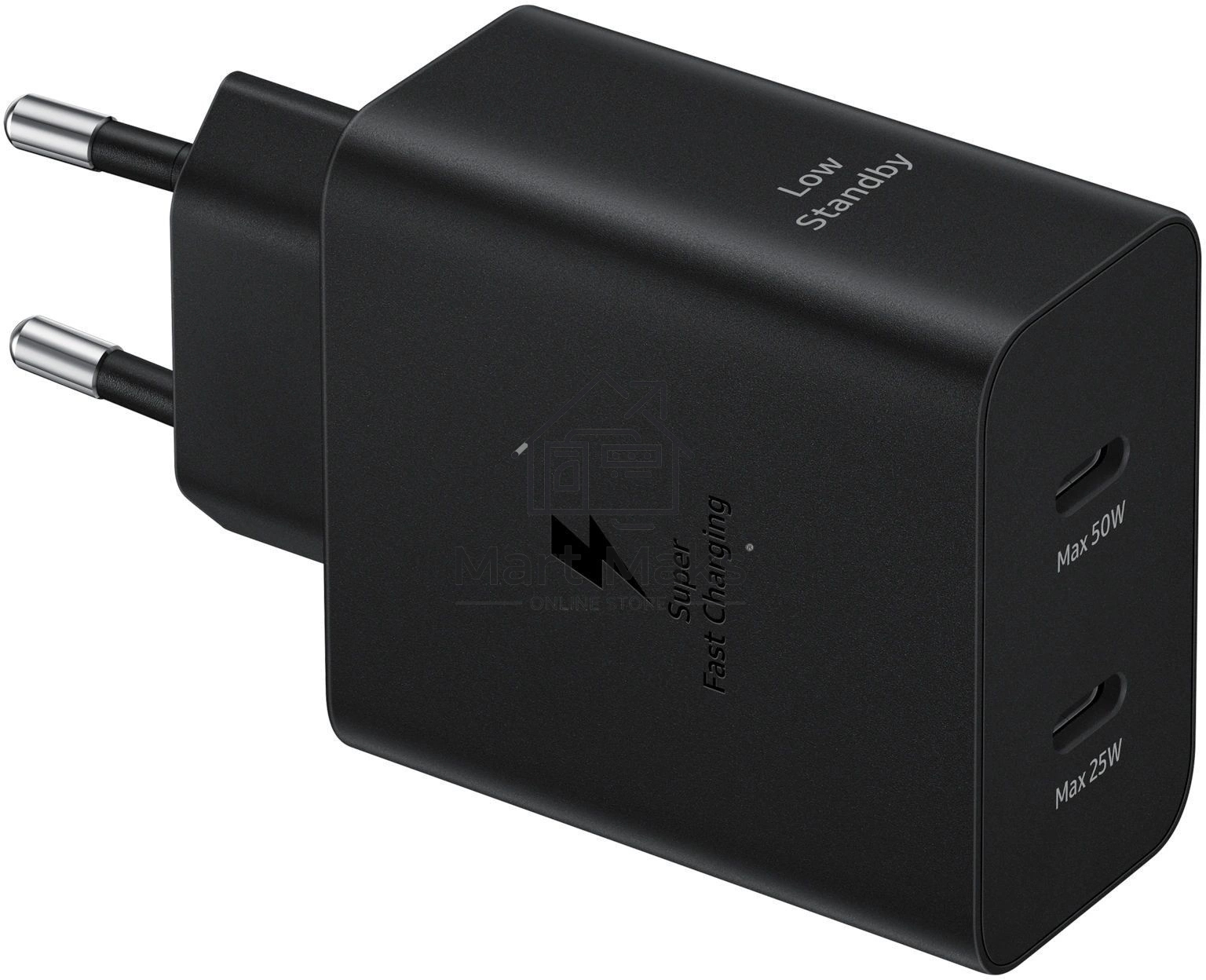 Сетевое зарядное устройство Samsung EP-T5020 50W 3A (PD) 2xUSB type-C для Samsung черный