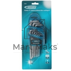 Набор ключей Gross 16407 имбусовых torx-tt 9шт: t10-t50 удлиненные s2 сатинированные