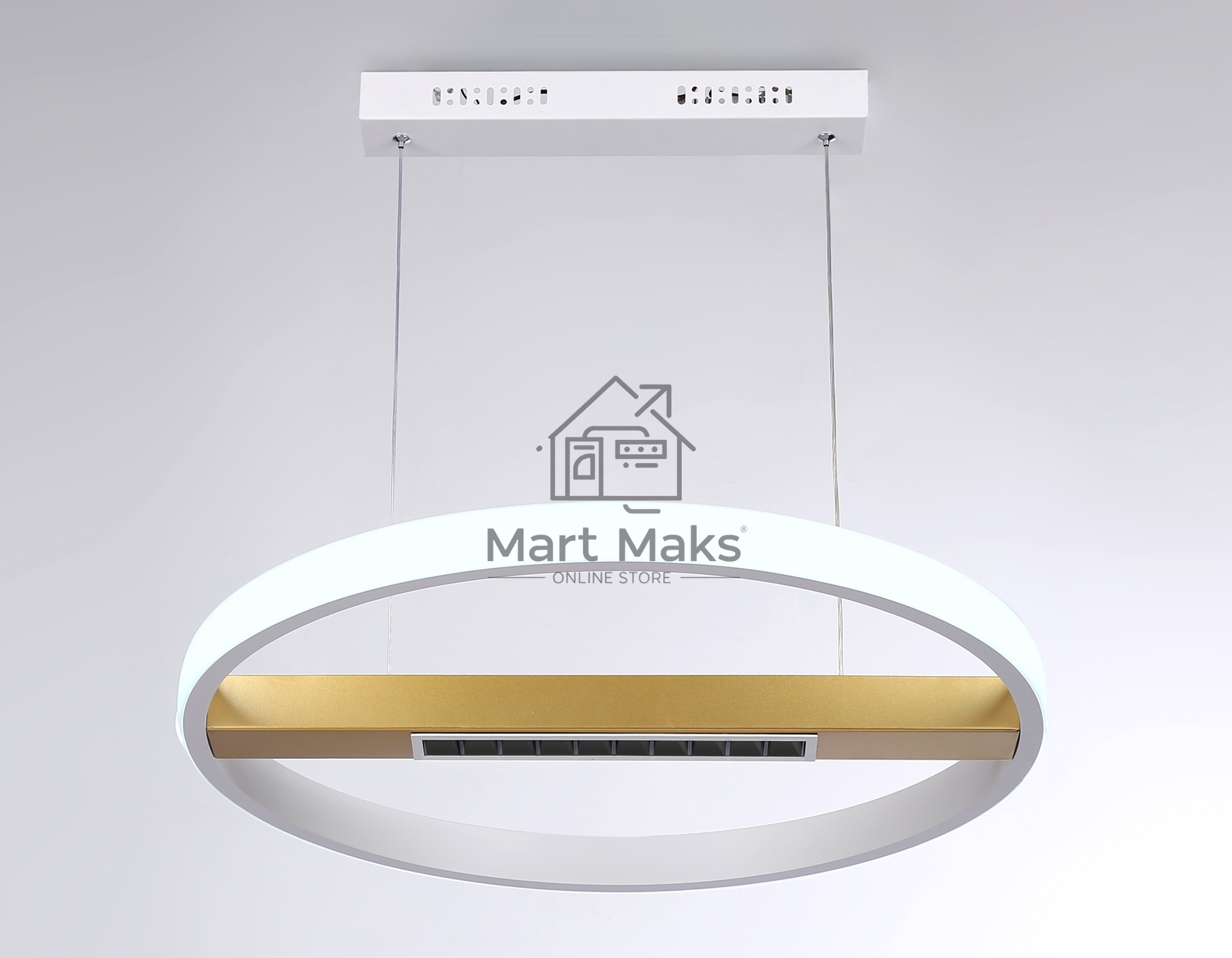 Светильник Ambrella light FL51488 WH/GD белый/золото 62W 3000K-6400K D600*1000 (ПДУ ИК)