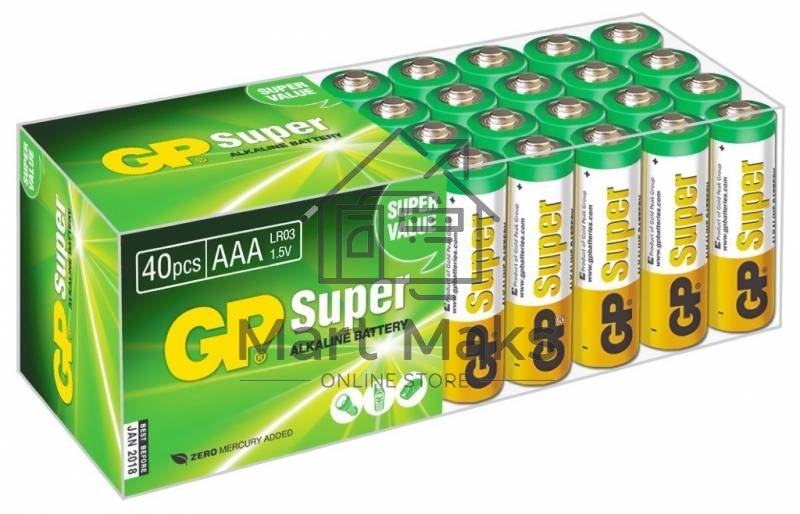 Алкалиновые батарейки GP Super Alkaline G-Tech 24А ААA - 40 шт. в пленке