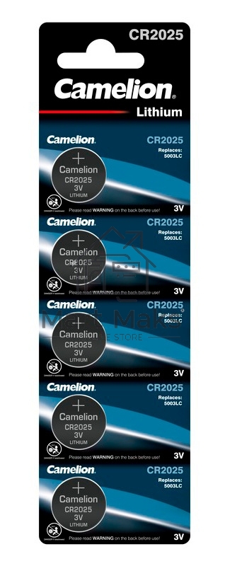Элемент питания литиевый Camelion CR CR2025 BL-5 (блист.5шт)