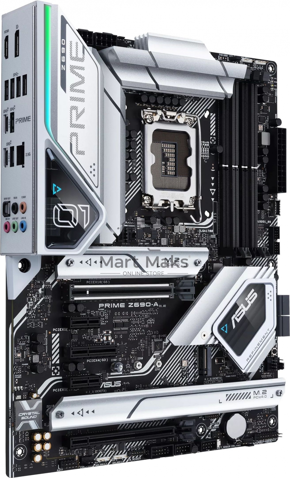 Материнская плата ASUS PRIME Z690-A, LGA1700, Z690, 4*DDR5, HDMI+DP, CrossFireX, SATA3 + RAID, Audio, Gb LAN, USB 3.2, COM*1 header (w/o cable), ATX ; 90MB18L0-M0EAY0