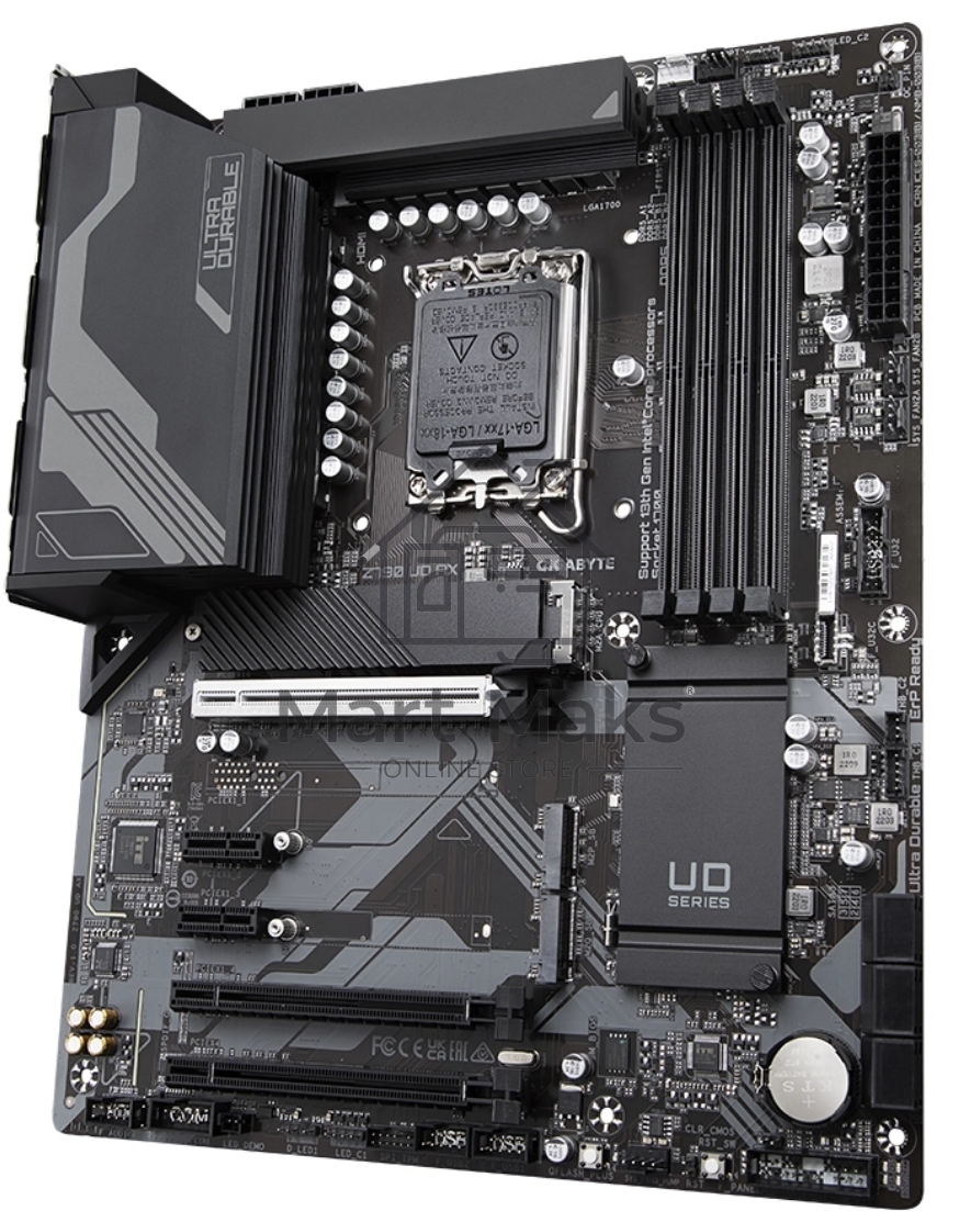 Материнская плата Gigabyte Z790 UD AX (1.2), LGA 1700, Intel Z790, 4xDDR5, 6xSATA, 3xM.2, 1xPCIe 5.0 x16, 1xPCIe 4.0 x4, 1xPCIe 3.0 x1, 1xHDMI, 1xDP, 1x 2.5Gb LAN, 4xUSB-A 2.0, 4xUSB-A 3.2 Gen 1, 1xUSB-A 3.2 Gen 2, 1xUSB-C 3.2 Gen 2x2, 7.1, ATX