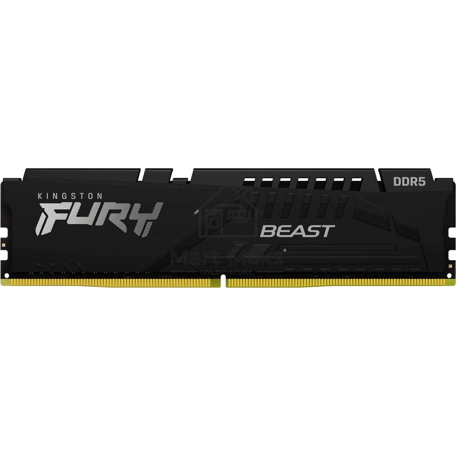 Оперативная память Kingston Fury Beast, DDR5, 32GB (1x32GB), 6000MHz, CL30, DIMM, с радиатором, черный