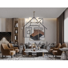 Люстра Ambrella light LH72373/7 DBS/WH темная латунь/белый E14/7 max 40W D840*720