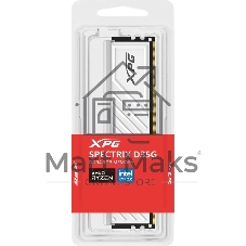 Оперативная память XPG Spectrix D35G RGB, 8GB, DDR4, 3600MHz, CL18, DIMM, с радиатором, белый, RGB