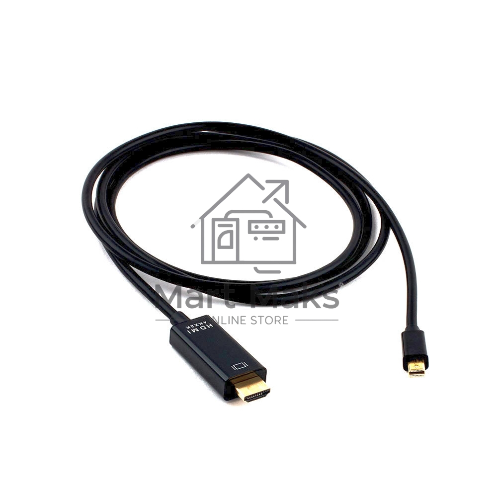 Кабель Cablexpert mDP-HDMI, 20M/19M, 1.8м, черный, позол.разъемы, пакет (CC-mDP-HDMI-6)