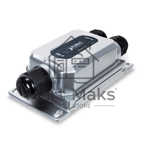 индустриальный PoE экстендер PLANET IPOE-E302 IP67-rated Industrial 1-Port 802.3bt PoE++ to 2-Port 802.3at PoE+ Extender (-40~75 degrees C, IK10 impact protection), 3 x waterproof cable glands included