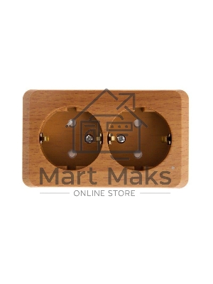 Розетка 2-м ОП Этюд Дача 16А защ. шторки с заземл. бук SchE PA16-008T