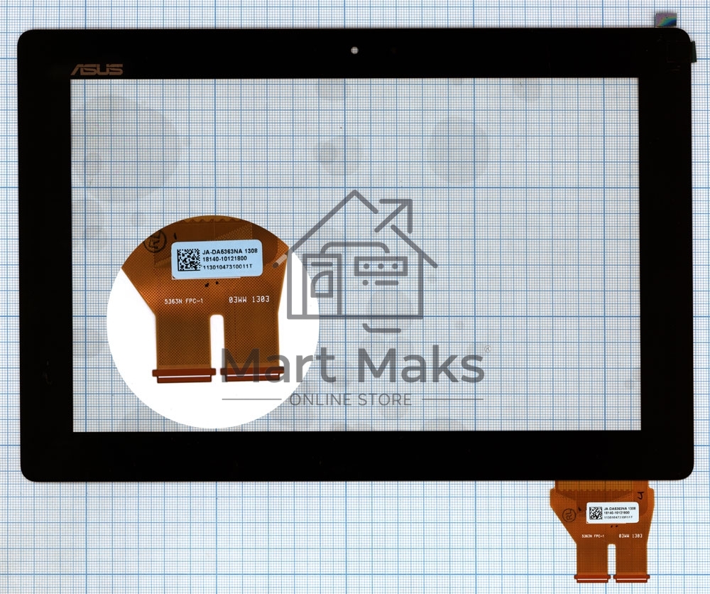 Сенсорное стекло (тачскрин) для Asus PadFone 3 A80 5363N FPC-1, черное