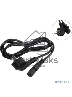 Кабель питания ExeGate Special PC-1,8S (Евровилка угловая Schuko->С13) 3*0.5, CCA, черный, 1.8м