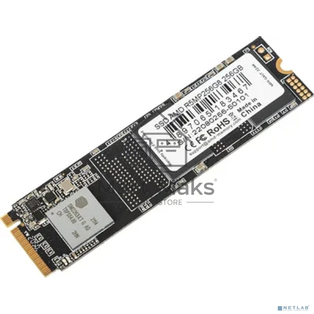 Накопитель SSD AMD Radeon R5 MP256G8, 256Gb, M.2 2280, PCIe 3.0 x4, NVMe, R/W 1780/785