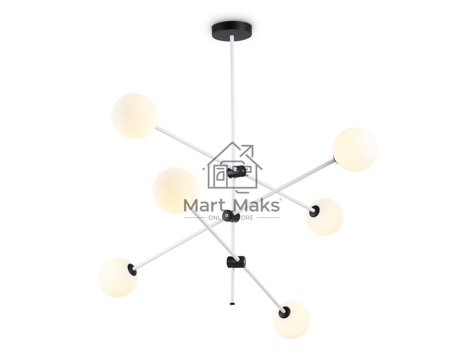 Светитльник Ambrella Light TR2512/6 WH/BK белый/черный G9/6 max 10W D970*830