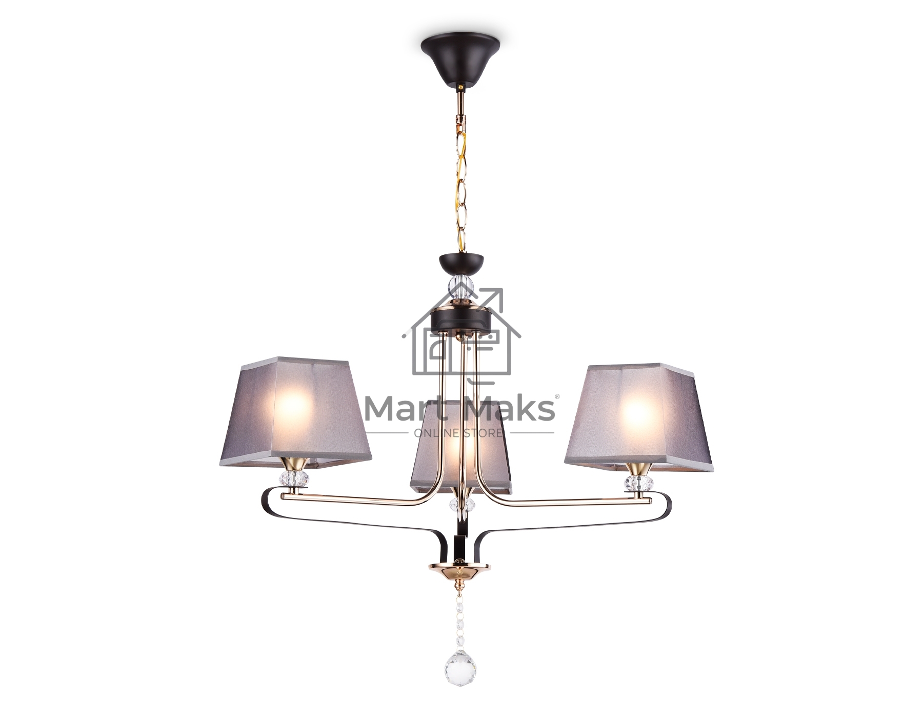 Светильник Ambrella light TR4614/3 CF/FGD кофе/золото E27/3 max 40W D640*800