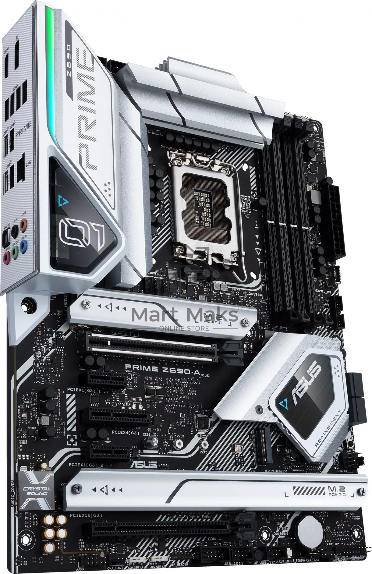 Материнская плата ASUS PRIME Z690-A, LGA1700, Z690, 4*DDR5, HDMI+DP, CrossFireX, SATA3 + RAID, Audio, Gb LAN, USB 3.2, COM*1 header (w/o cable), ATX ; 90MB18L0-M0EAY0