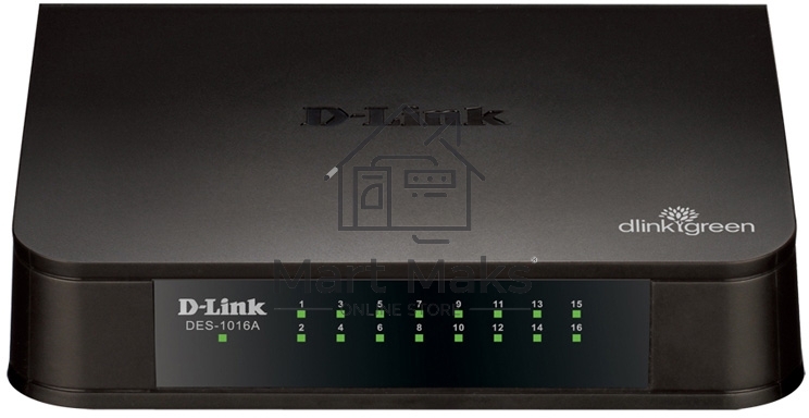 Неуправляемый коммутатор с 16 портами D-Link DES-1016A/E2A 10/100Base-TX и функцией энергосбережения