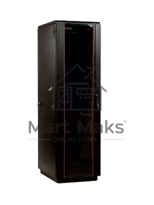 Шкаф телекоммуникационный напольный 42U (800x800) дверь стекло, черный