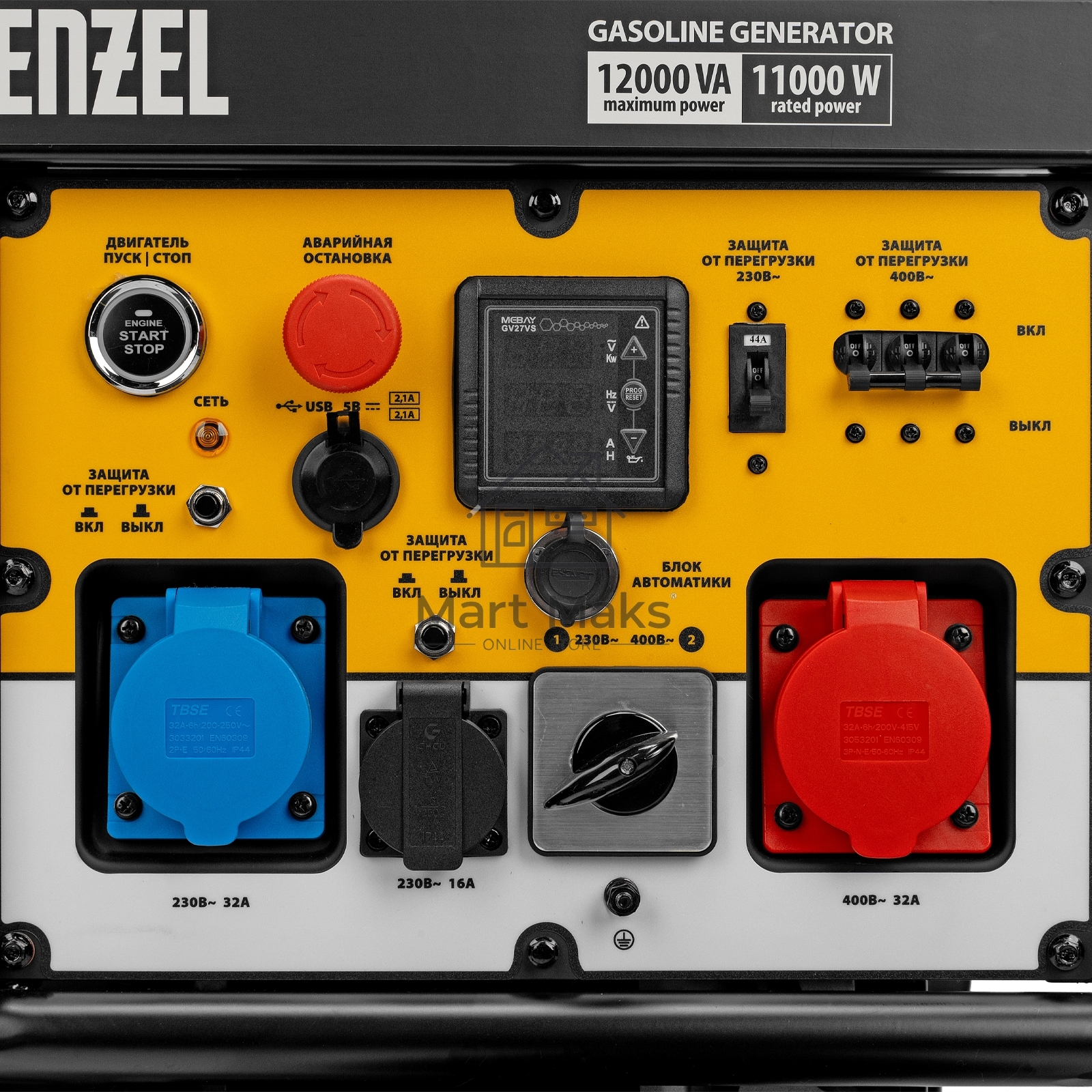 Электрогенератор бензиновый Denzel PS-120EAD-3, 12 кВт, 110 дБ, 180 кг