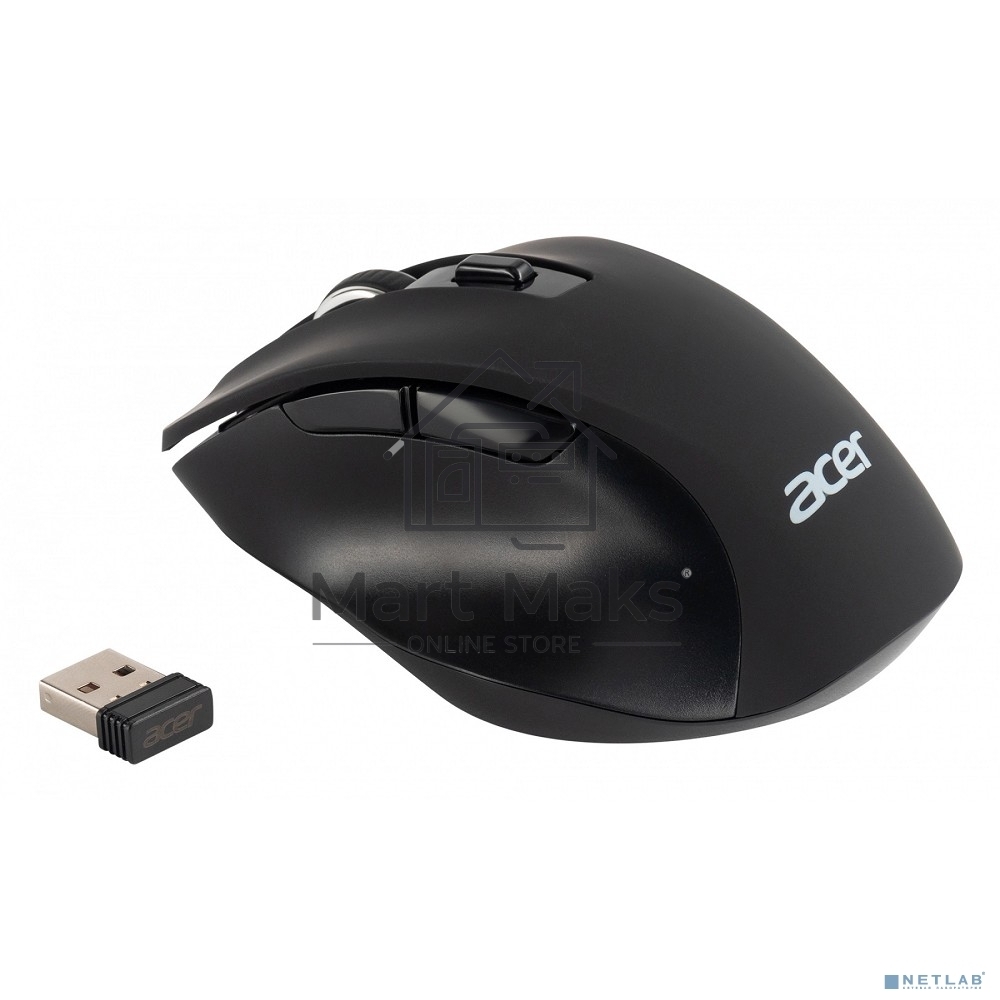 Мышь беспроводная Acer OMR140 черный, 1600 dpi, радиоканал, USB, кнопки - 6