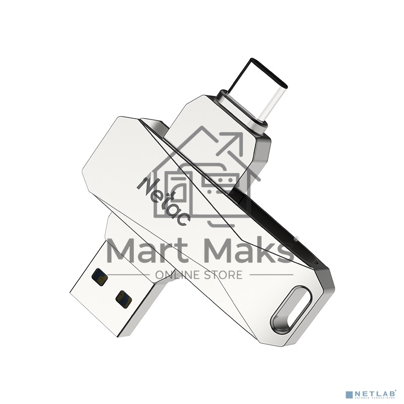Флешка USB R/W R/W Drive Netac U782C dual USB3.0+TypeC 64GB, retail version