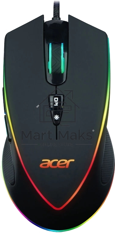 Мышь проводная Acer OMW131 черный, 6400 dpi, USB, кнопки - 7