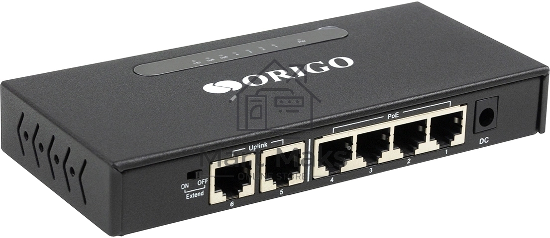 Неуправляемый PoE-коммутатор ORIGO OS1206P/60W/A1A 4x100Base-TX PoE+, 2x100Base-TX, PoE-бюджет 60 Вт, корпус металл