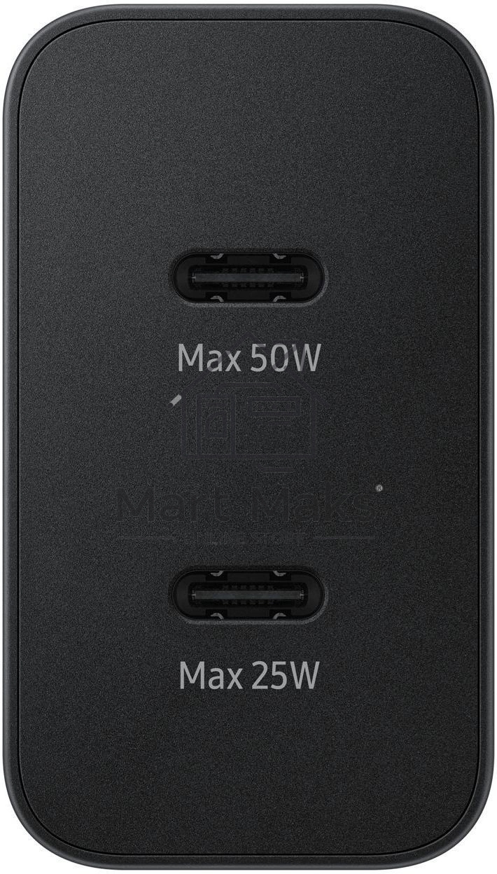 Сетевое зарядное устройство Samsung EP-T5020 50W 3A (PD) 2xUSB type-C для Samsung черный