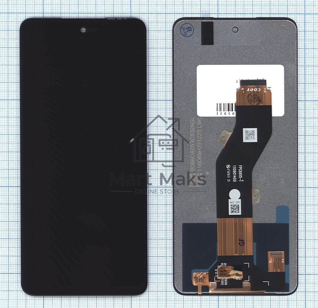 Дисплей для Infinix Smart 8 (X6525) в сборе с тачскрином черный