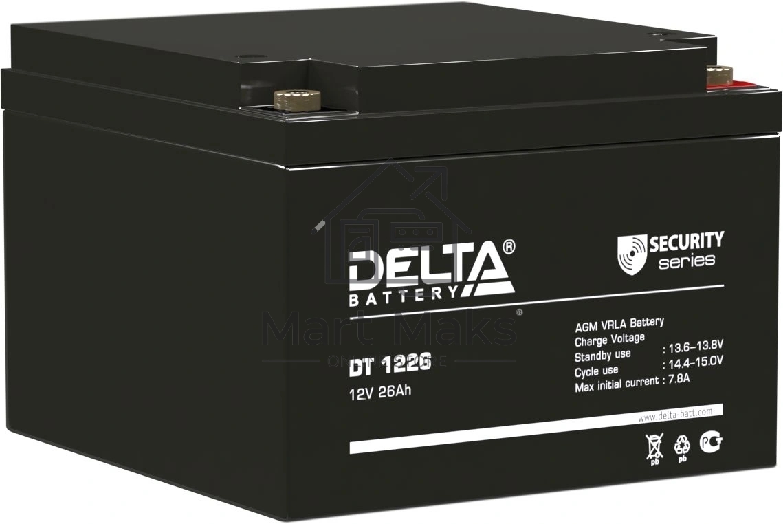 Батарея Delta DT 1226 (12V, 26Ah)