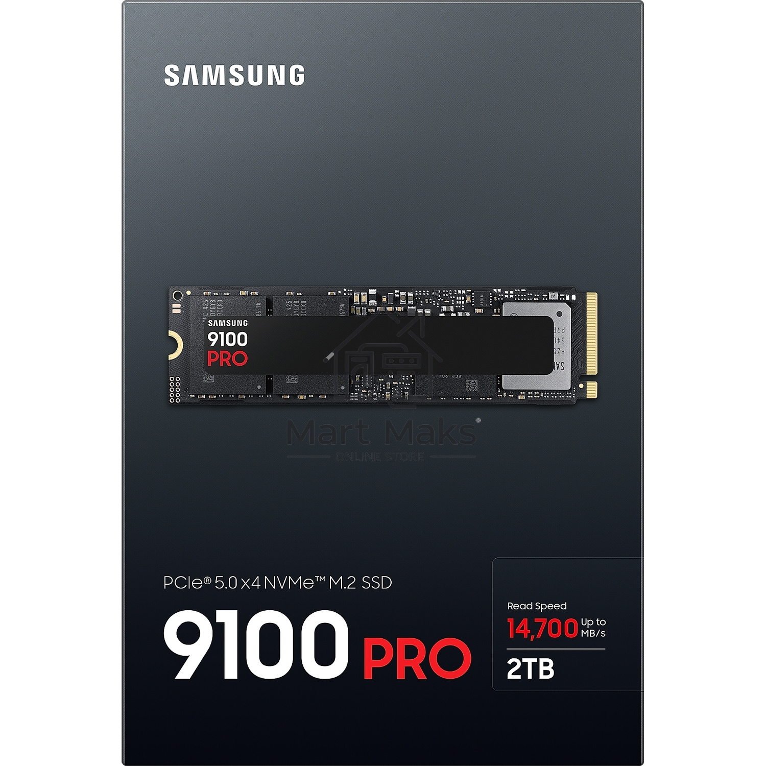 Твердотельный диск 2TB Samsung 9100 PRO, M.2, PCI-E 5.0 x4, TLC 3D NAND R/W - 14800/13400 MB/s