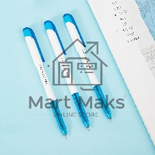 Ручка шариковая Deli Arrow EQ23-BL белый/голубой, d=0.7мм, синие чернила (1шт)