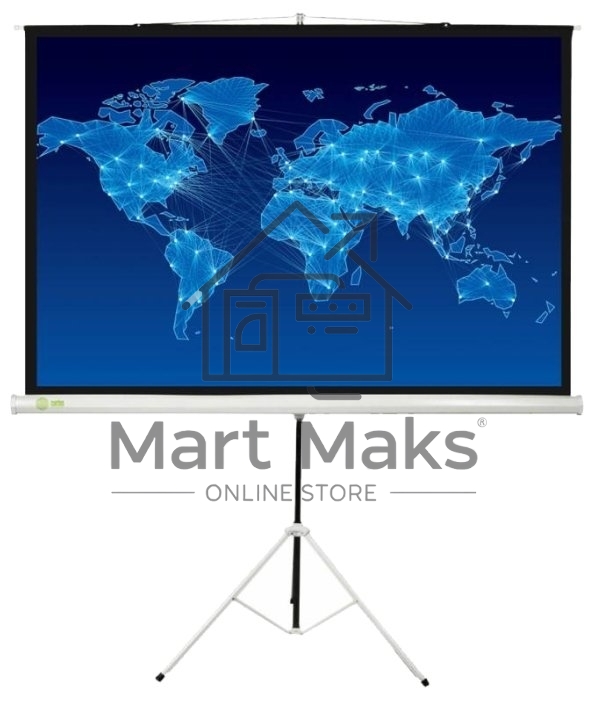 Экран Cactus 150x150см Triscreen CS-PST-150x150 1:1 напольный рулонный белый