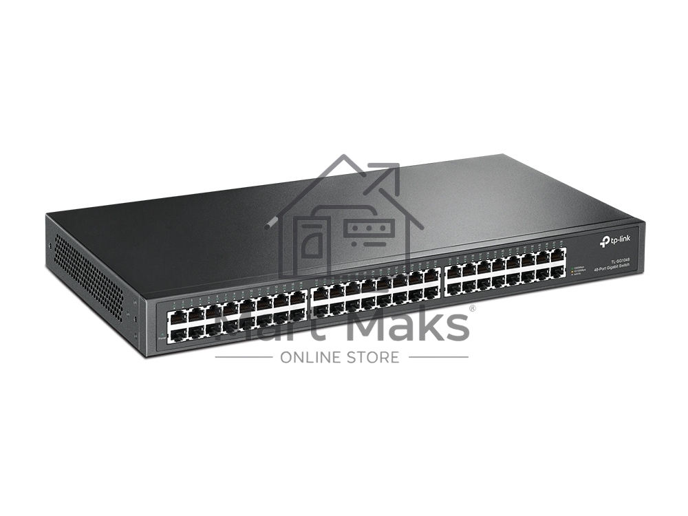 Сетевой коммутатор TP-Link SMB TL-SG1048 Коммутатор 48-port Gigabit Switch, 1U 19-inch rack-mountable steel case