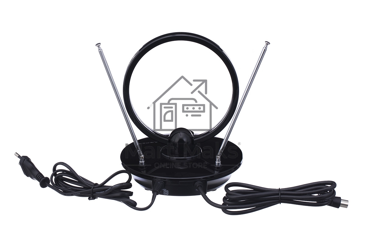 Телевизионная антенна Harper ADVB-2969 (комнатная, активная;DVB-T2; VHF / UHF (174–230 MHz, 470-862 MHz); 25 dB; 75 ; 3 dB; 1м)