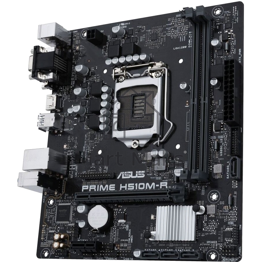Материнская плата ASUS PRIME H510M-R-SI, LGA1200, Intel H510, 2xDDR4, 4xSATA, 1xPCIe 4.0 x16, 1xPCIe x1, 1xDVI-D, 1xHDMI, 1xVGA, 1x1Gb LAN, 2xUSB-A 5Gbps, 2xUSB-A, 3x3.5 мм, 7.1, PS/2, COM, LPT, mATX