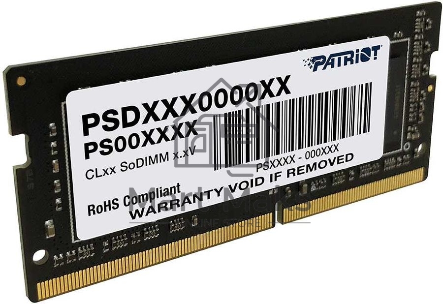 Оперативная память Patriot Signature, DDR4, 32GB (1x32 GB), 3200 MHz, CL22, SO-DIMM