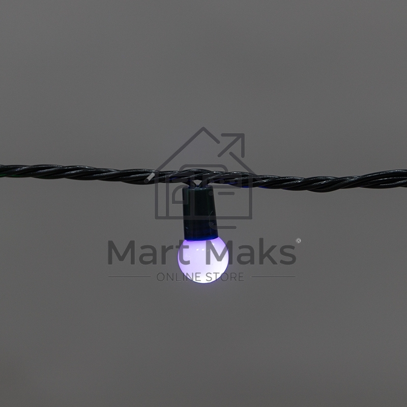 Гирлянда Мультишарики 20м, 200LED, диаметр 15мм, IP44, зеленый провод, свечение мульти (RG/RB), мигание, 230В NEON-NIGHT