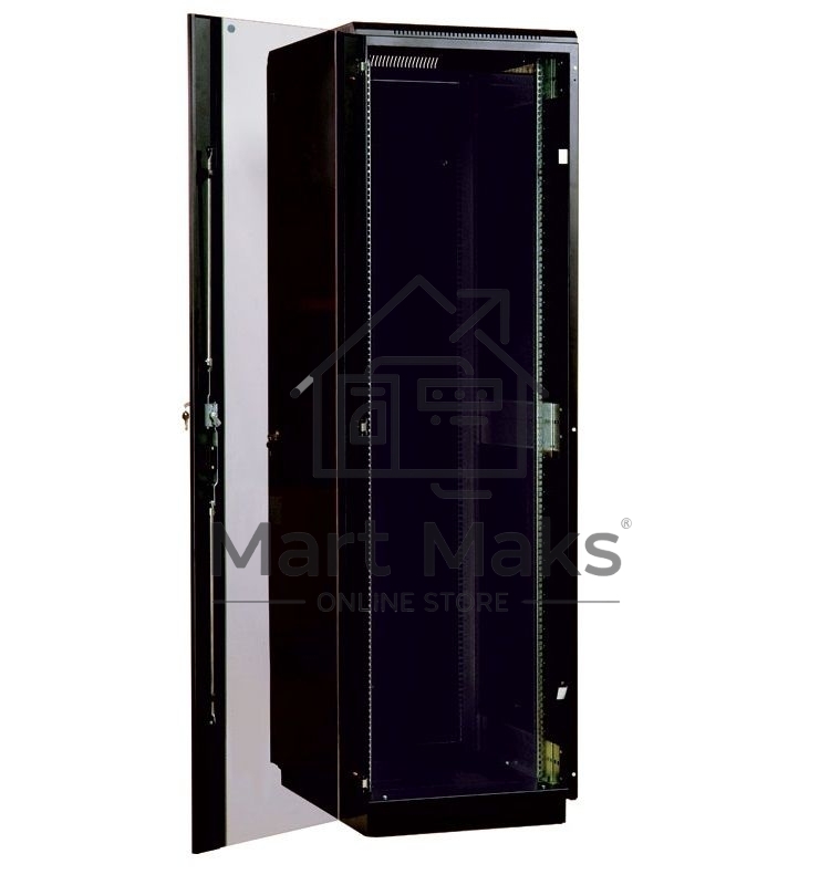 Шкаф телекоммуникационный напольный 42U (800x800) дверь стекло, цвет черный