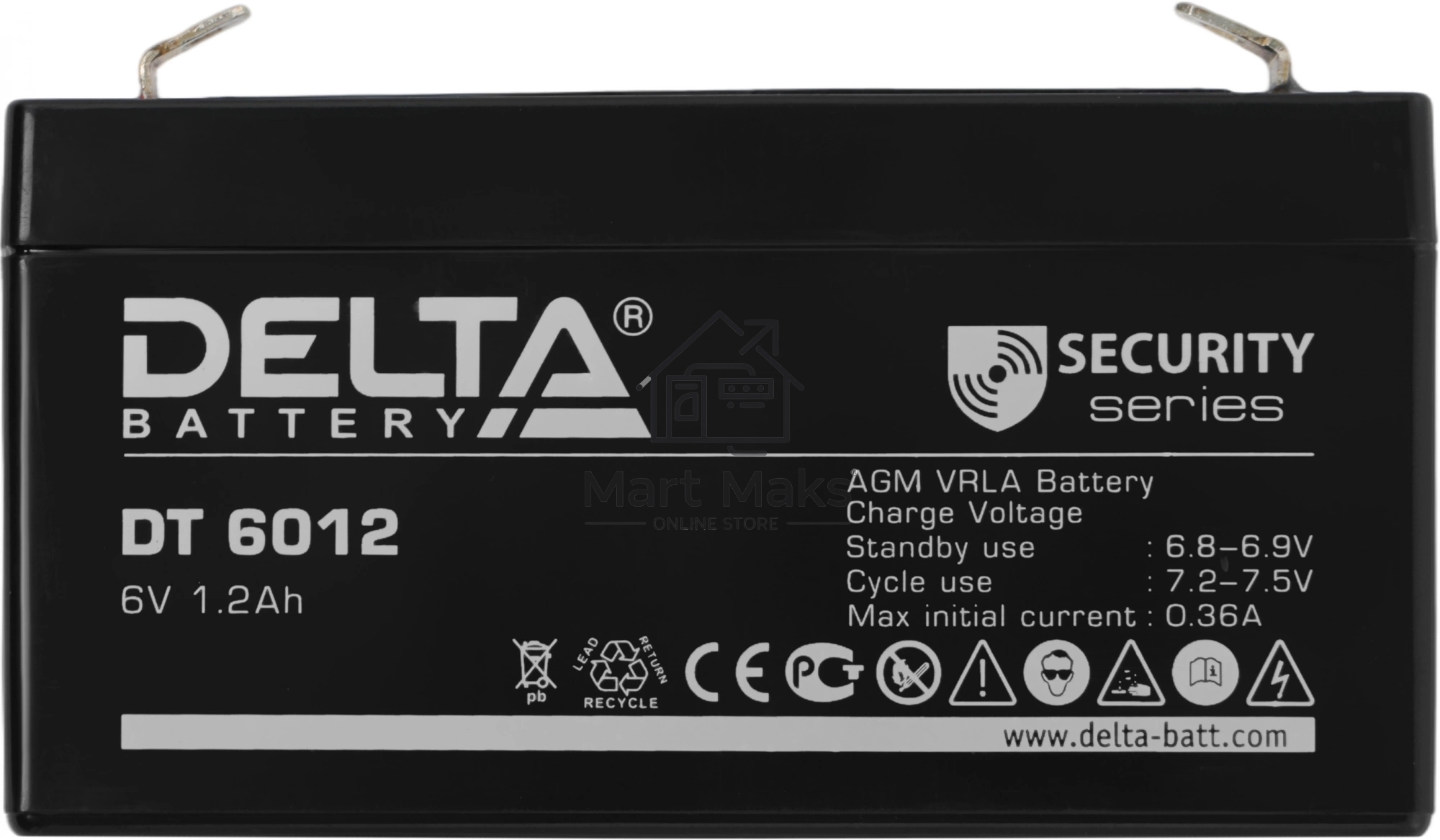 Батарея Delta DT 6012 (6V, 1.2Ah)