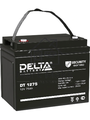 Аккумуляторная батарея Delta DT 1275 напряжение 12В, емкость 75А·ч (259х169х213мм)
