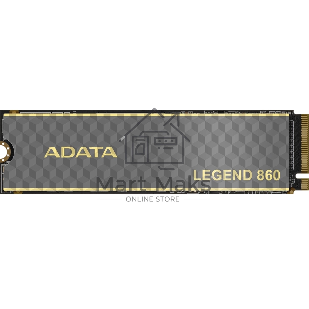 Накопитель SSD ADATA LEGEND 860, 1024Gb, PCIe 4.0 x4, 2280, NVMe, R/W 6000/4000, с радиатором